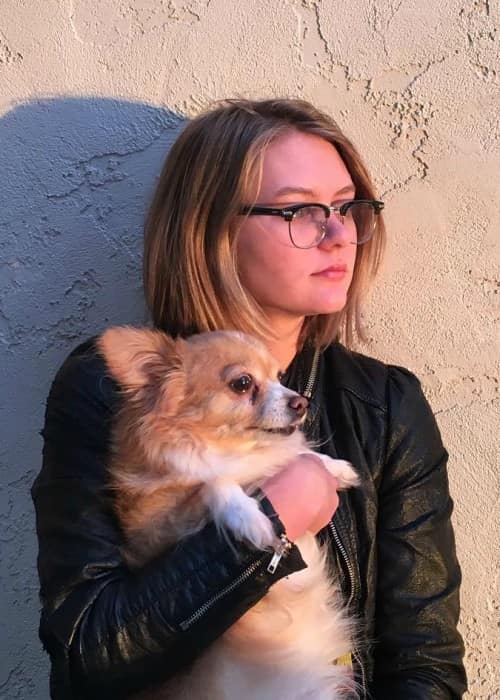 Ryan Simpkins with her dog as seen in December 2016