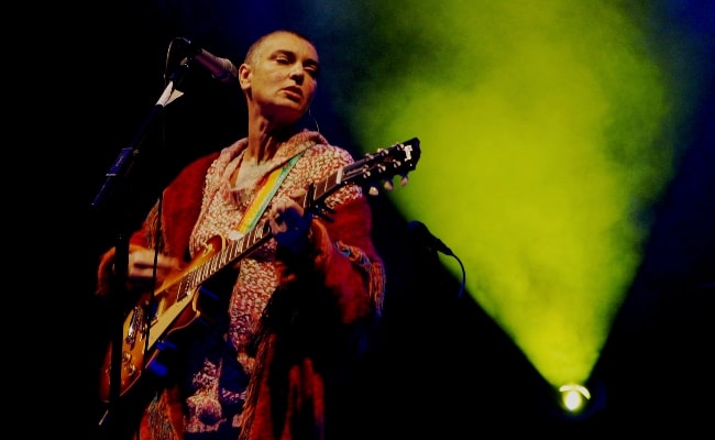 Sinéad O'Connor performing at Ramsbottom Music Festival in September 2013