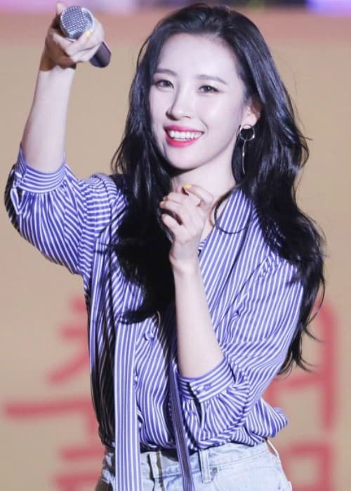 Sunmi during a performance in March 2018