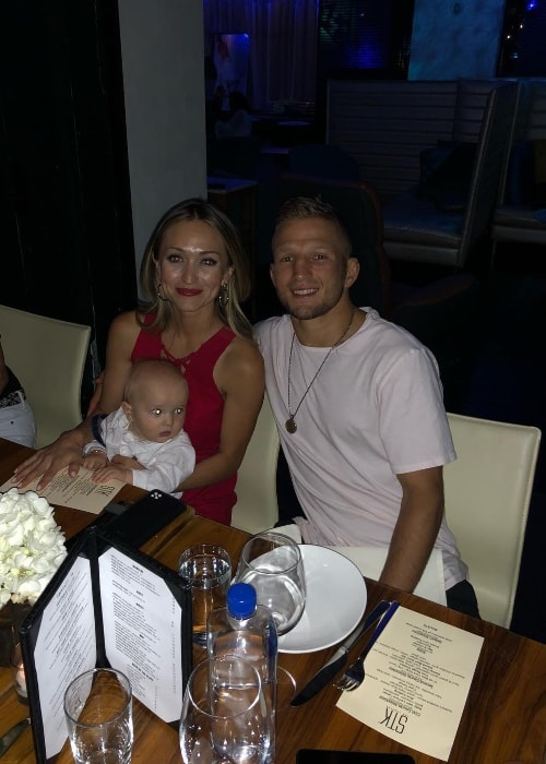 TJ Dillashaw with his family at STK in August 2018