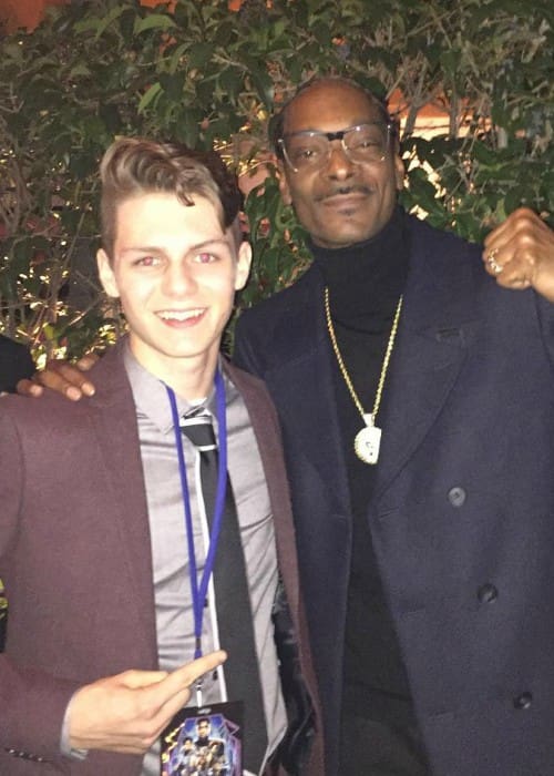 Ty Simpkins (Left) and Snoop Dogg as seen in January 2018