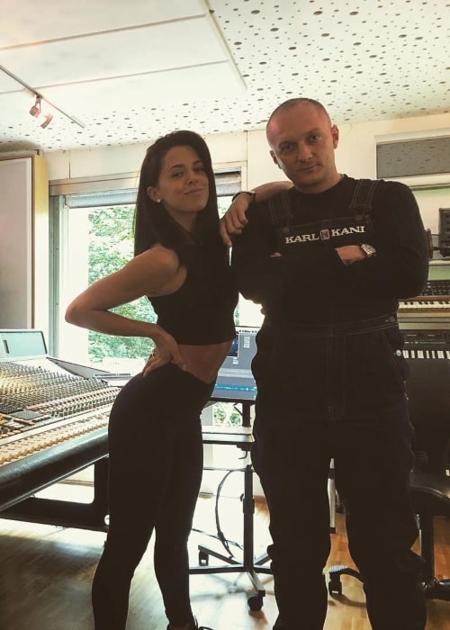 Vanessa Mai at the studio with Olexesh in June 2018