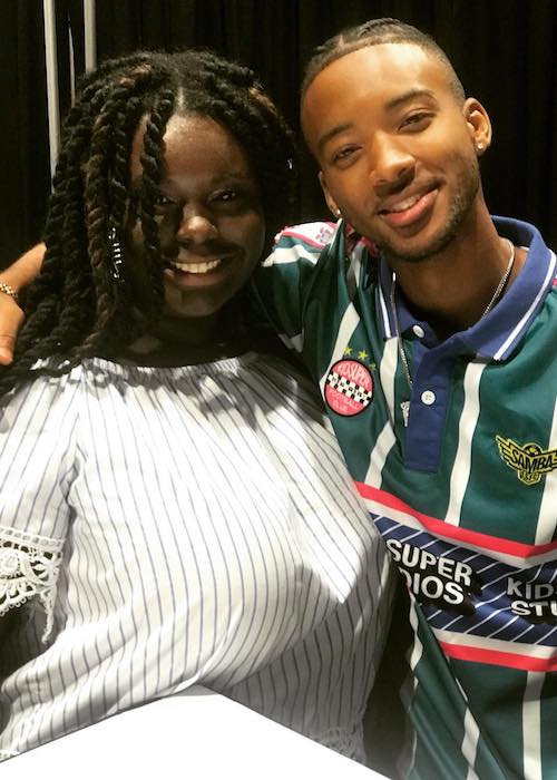 Algee Smith with a fan named Xavia in 2018