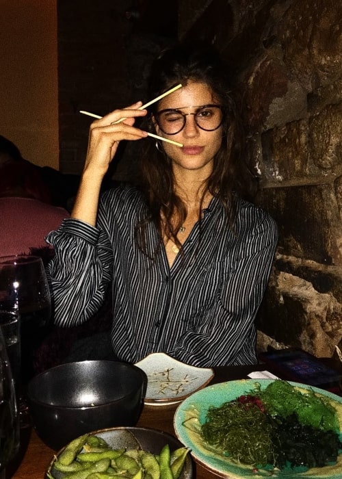 Antonina Petkovic enjoying her sushi in February 2018