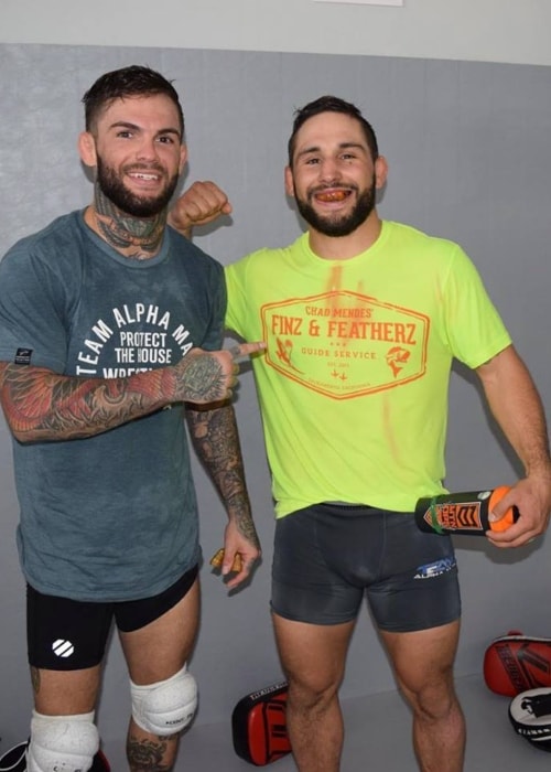 Cody Garbrandt (Left) with Chad Mendes as seen in October 2017