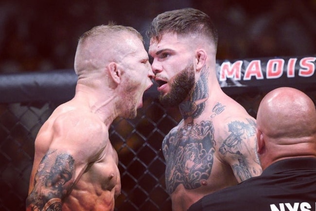 Cody Garbrandt (Right) and T.J. Dillashaw as seen in August 2018