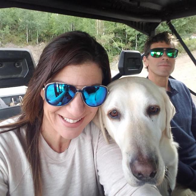 Danelle Umstead with her dog and husband in August 2018