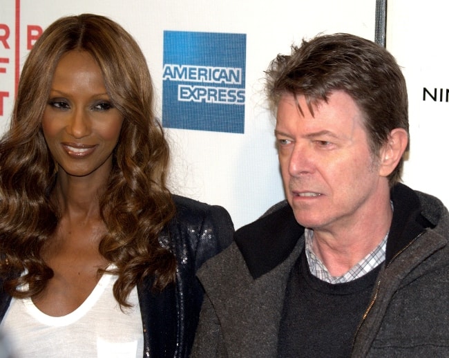 David Bowie with Iman at the 2009 premiere of the movie Moon at Tribeca Film Festival