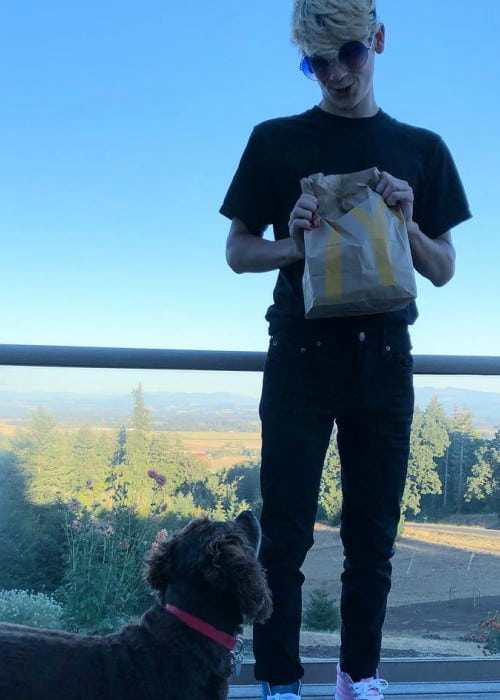 Derek Boyd with his dog as seen in September 2018