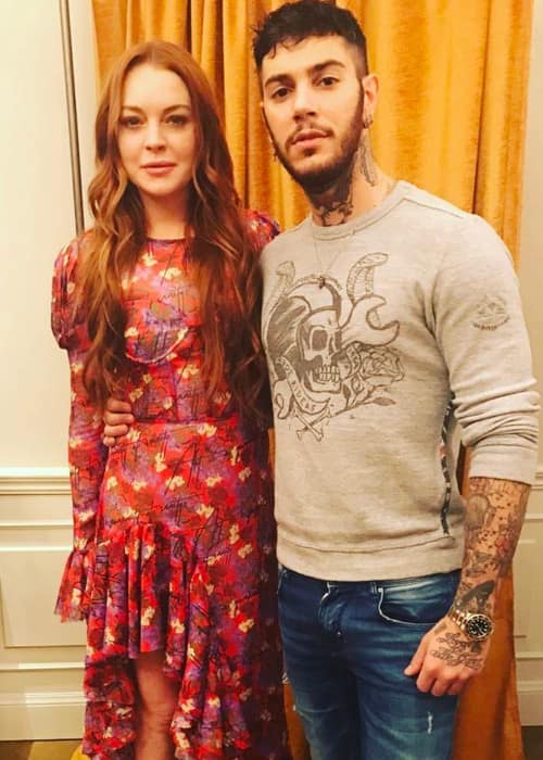 Emis Killa and Lindsay Lohan as seen in February 2017