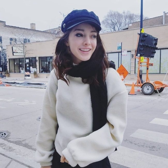 Emma Dumont as seen in Chicago, Illinois in April 2018