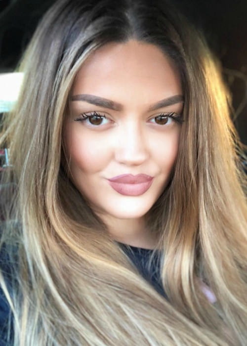 Enca Haxhia in an Instagram selfie as seen in May 2018