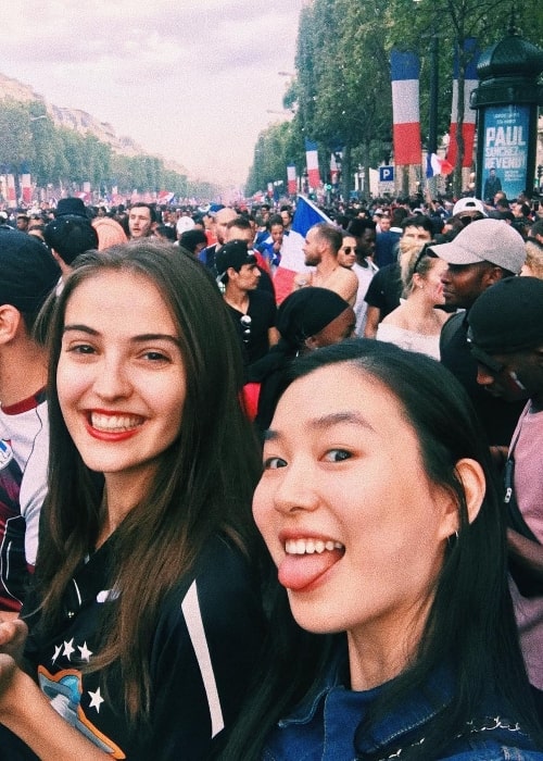 Estelle Chen (Right) in a selfie with Camille Hurel in July 2018