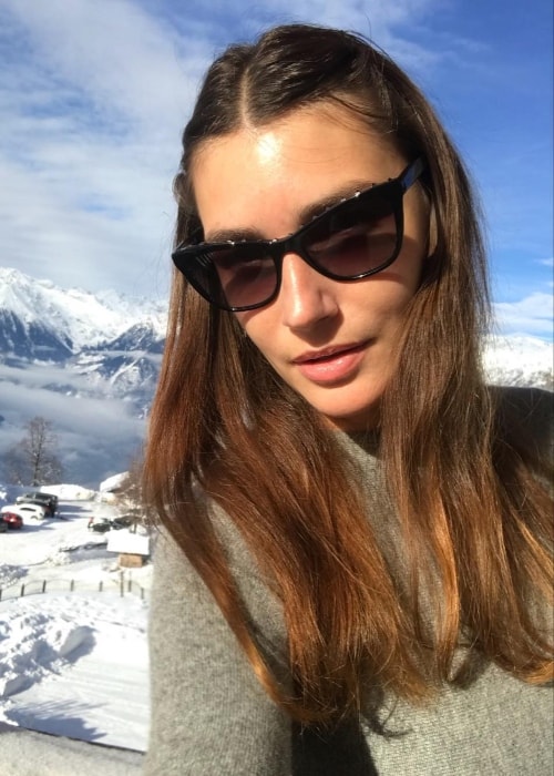 Eugenia Volodina in a selfie while enjoying her holidays in January 2018