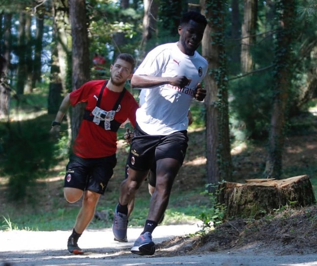 Franck Kessié as seen during one of his training sessions in the woods in July 2018