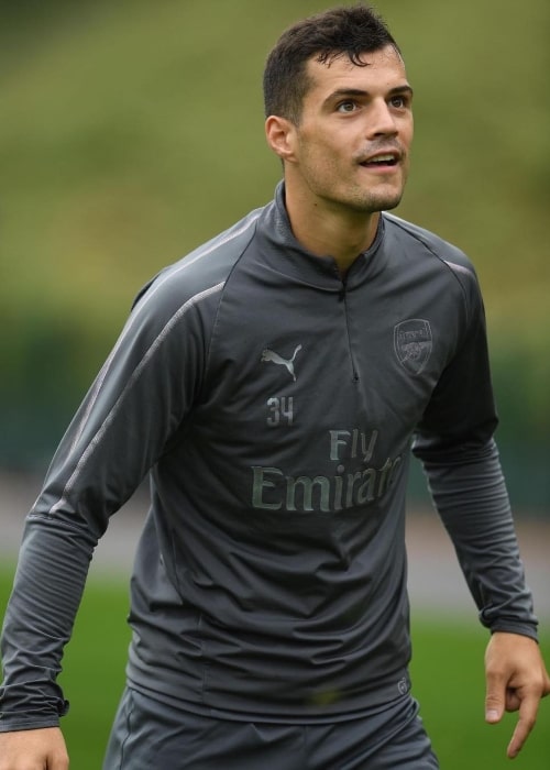 Granit Xhaka during a game in August 2018