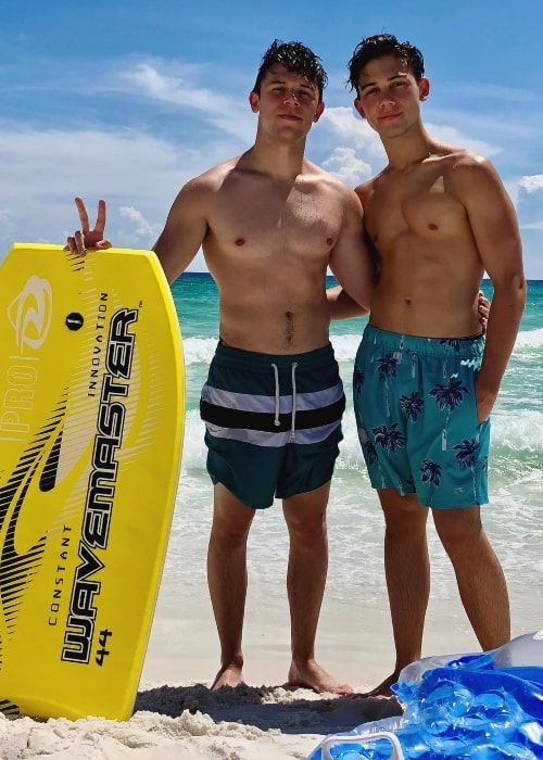 Grant Knoche (Right) with his brother Hunter Knoche in Destin, Florida in August 2018