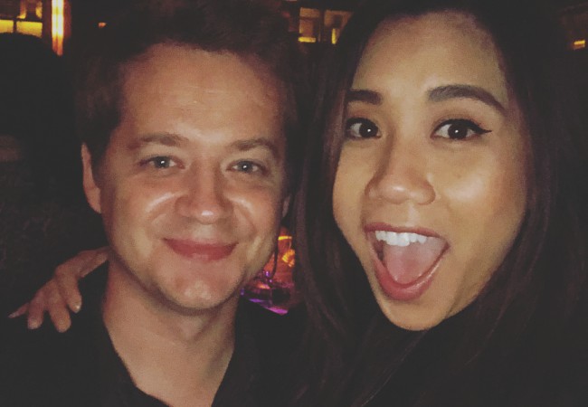 Jason Earles and Katie Drysen as seen in January 2018