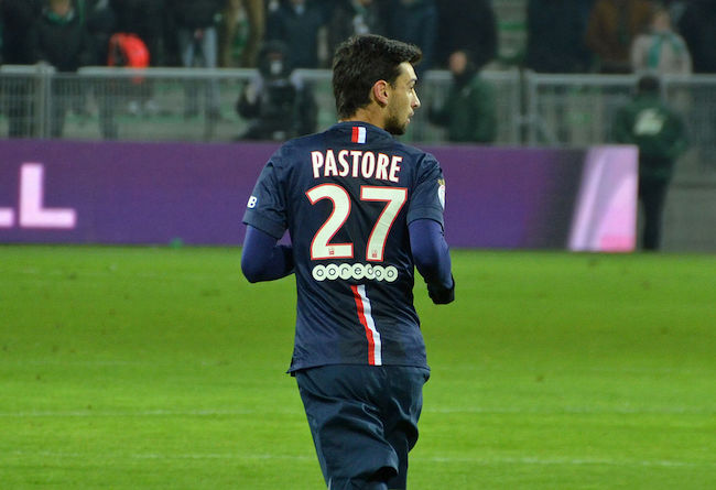 Javier Pastore at the Geoffroy Guichard stadium during the match between Saint Etienne and Paris SG in January 2015