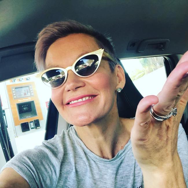 Jessica Rowe in a car selfie in August 2018