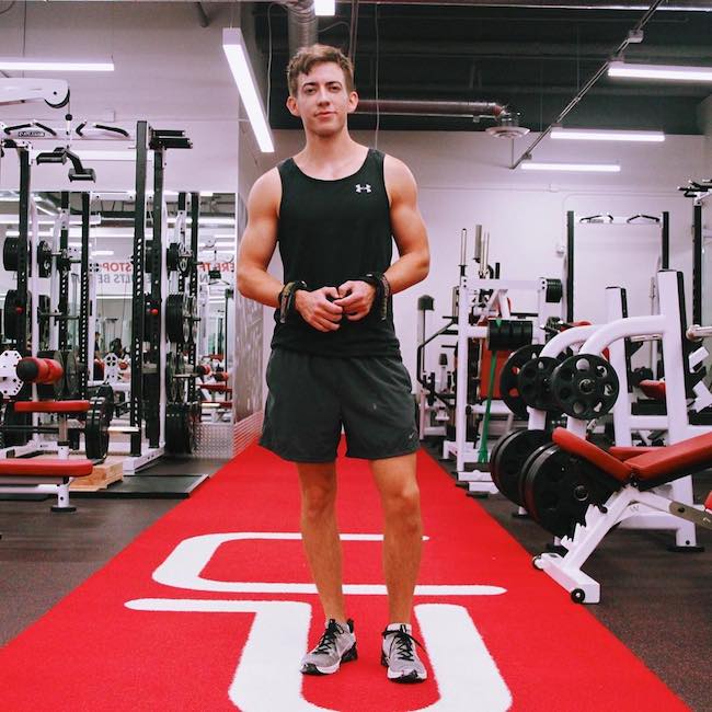 Kevin McHale in his fitness gear in the Ultimate Performance Los Angeles gym in August 2018