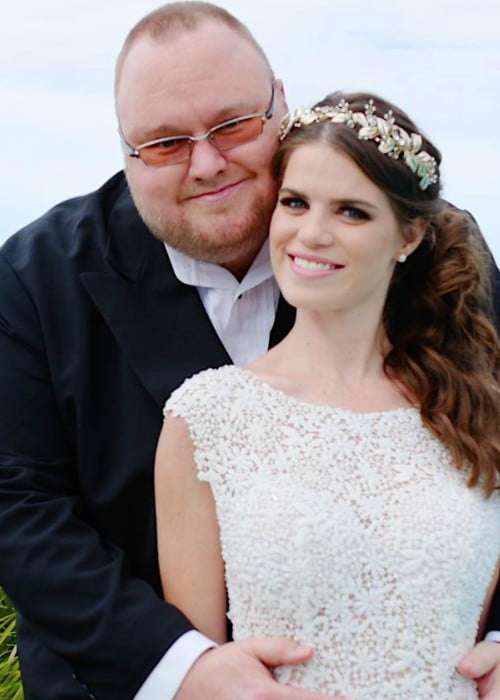 Kim Dotcom and Elizabeth Donnelly as seen in January 2018