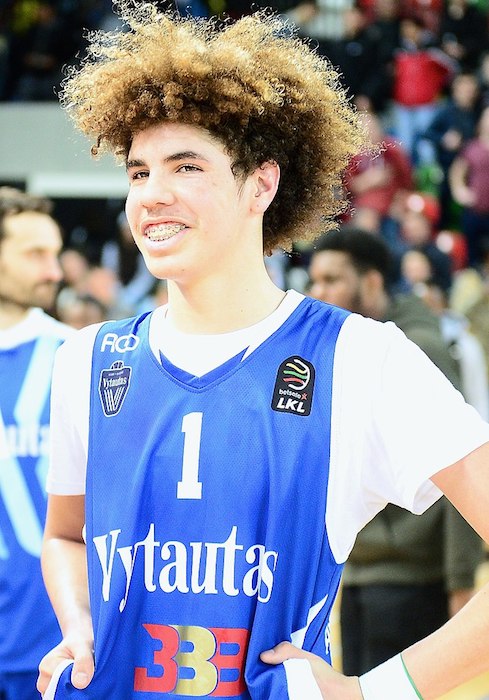 LaMelo Ball during a match of London Lions vs BC Vytautas in 2018