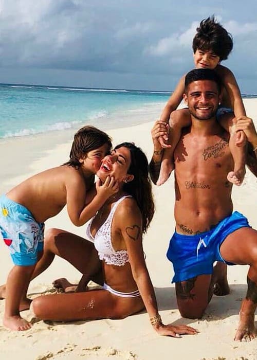 Lorenzo Insigne with his family as seen in June 2018