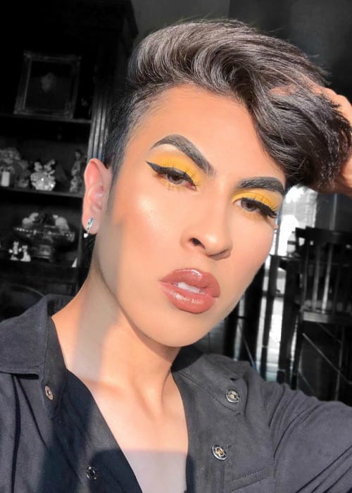 Louie Castro promoting Tarte Cosmetics in a selfie in August 2018