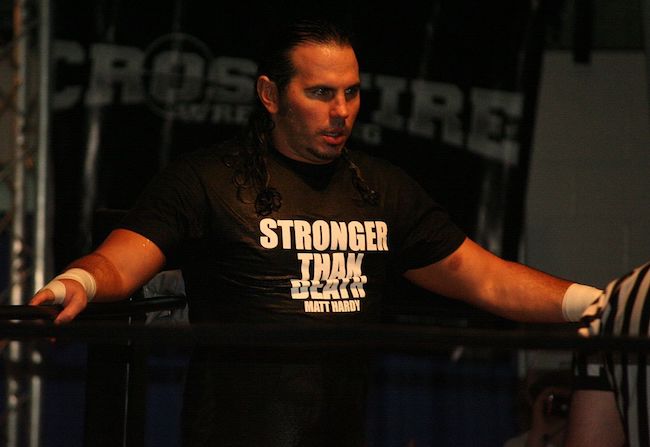 Matt Hardy before his match against MVP in May 2012