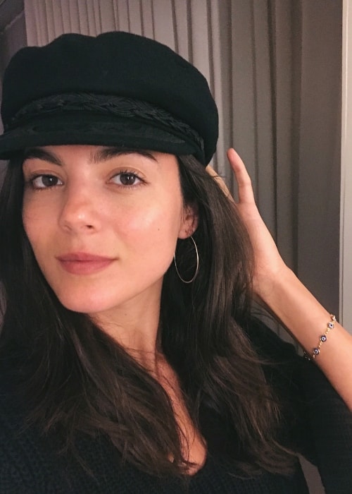 Monica Barbaro in a selfie with her new hat in September 2017