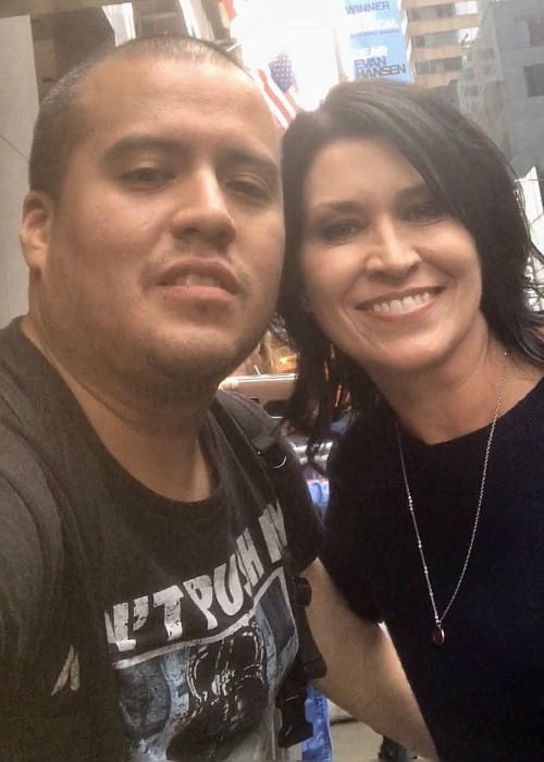 Nancy McKeon and David Perez in a selfie in September 2018