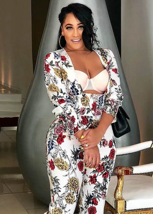 Natalie Nunn promoting PrettyLittleThing in an Instagram post in September 2018