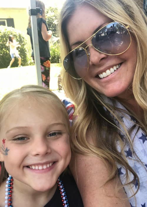 Nicole Eggert in a selfie with her daughter as seen in July 2018