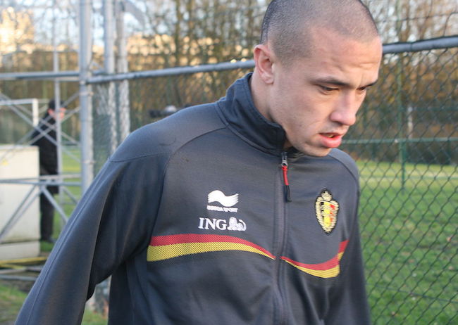 Radja Nainggolan during a training session with the Belgian team Red Devils