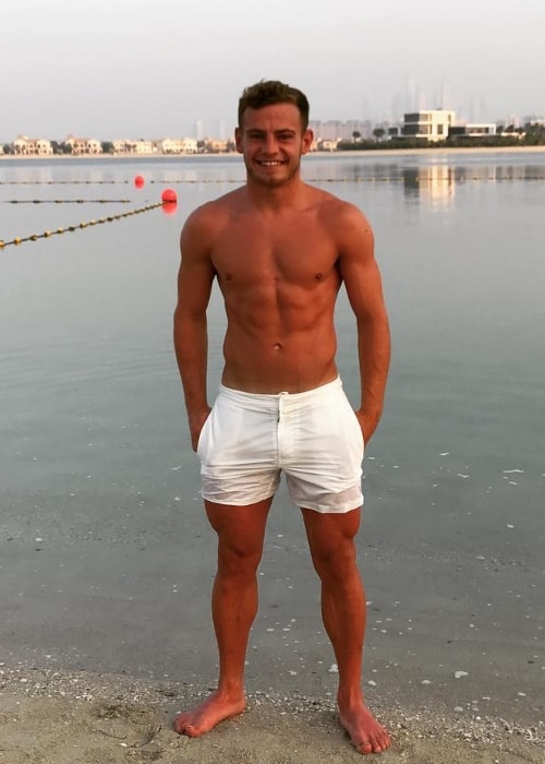 Ryan Fraser posing shirtless in June 2017