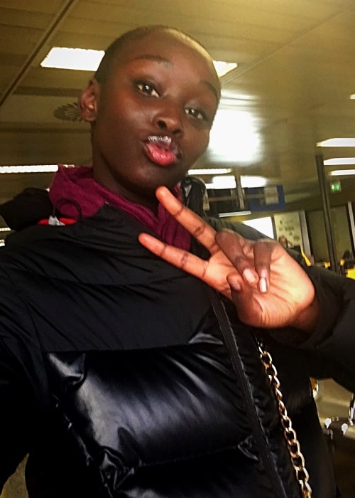 Sabah Koj in a selfie at Linate Airport, Milan in February 2018