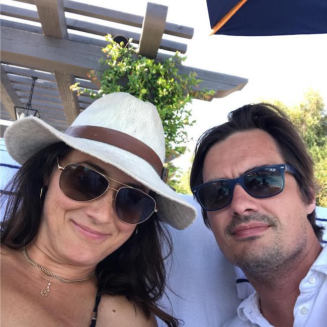 Sam Farrar with wife Stephanie Eitel on their 10th anniversary in July 2017