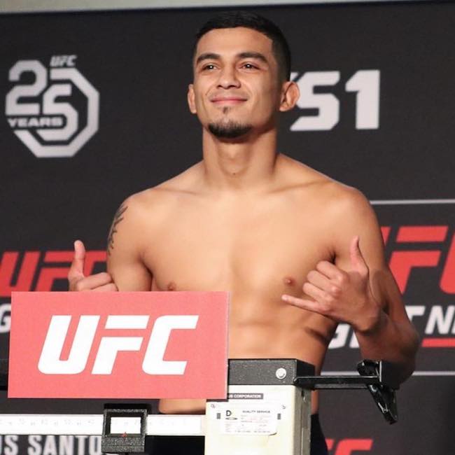 Sergio Pettis shirtless at the UFC arena in July 2018