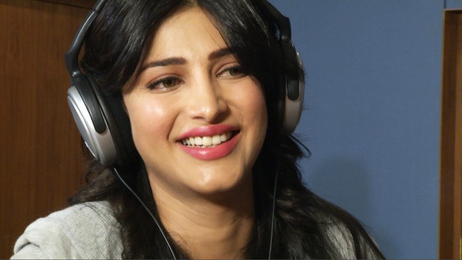 Shruti Haasan during the TeachAIDS Recording Session in July 2013