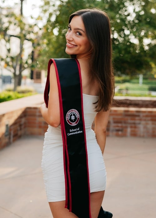 Sydney Serena's graduation picture from Chapman University