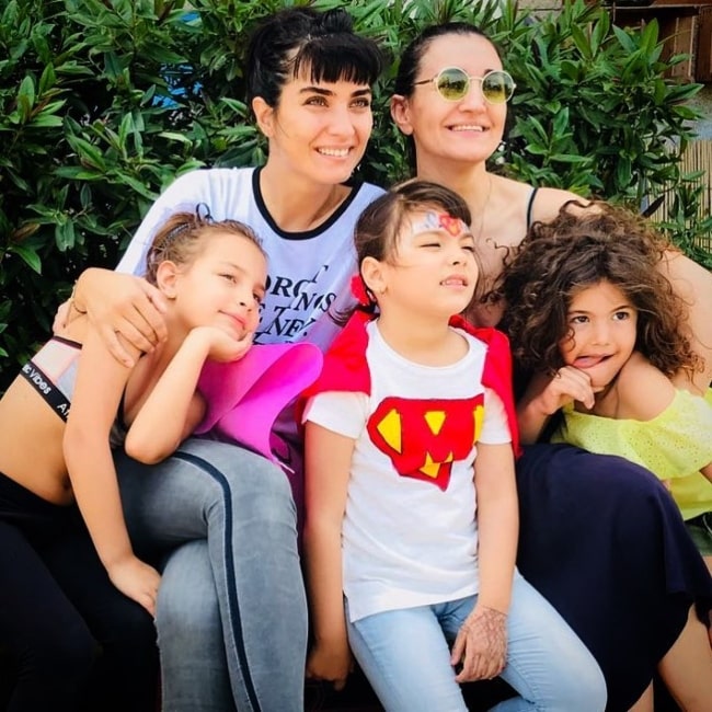 Tuba Buyukustun with her family in June 2018