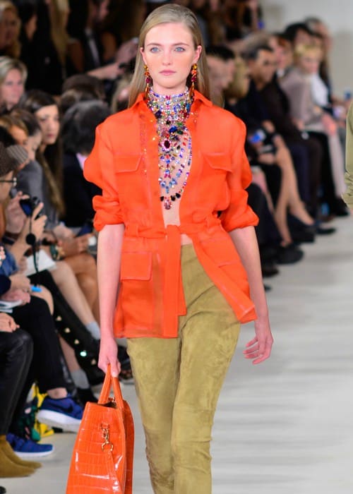 Vlada Roslyakova walking the Ralph Lauren Spring Summer 2015 fashion show