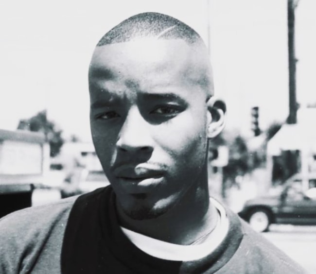 Warren G as seen in a black and white picture