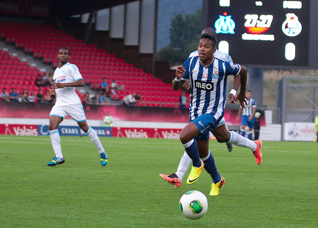 Alex Sandro while playing during Valais Cup 2013