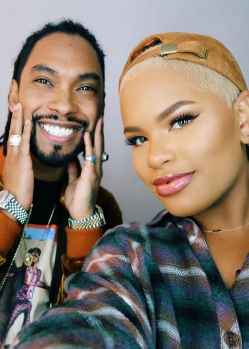 Alissa Ashley and Miguel as seen in December 2017