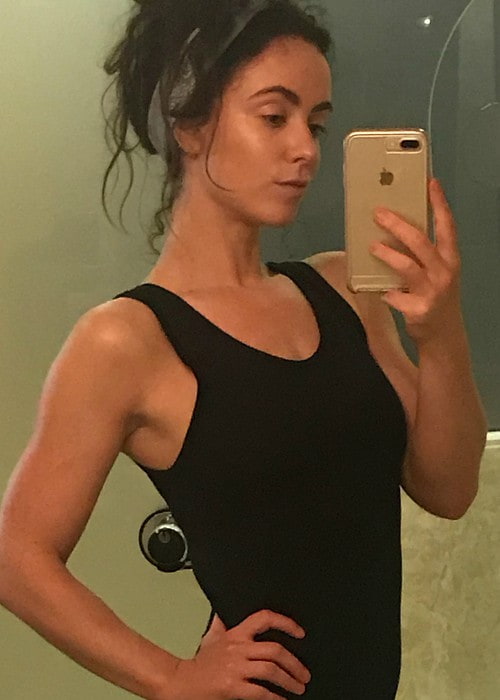 Amy Manson in a selfie in June 2018