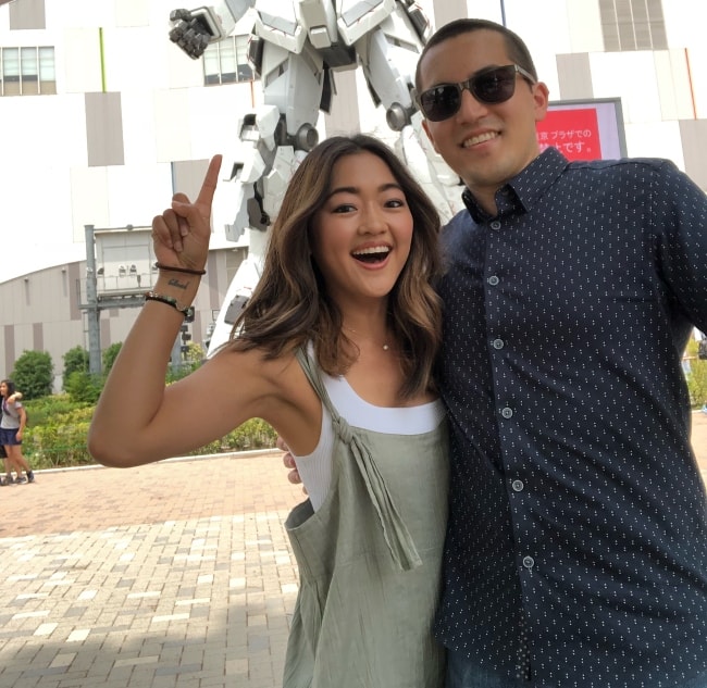 Amy Okuda in Japan with Mitchell Hashimoto in June 2018