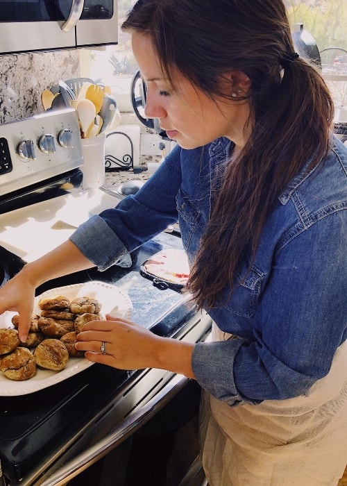 Brittany Williams in her kitchen working on some nut free treats in October 2018