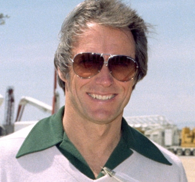 Clint Eastwood pictured near the Space Shuttle Columbia in April 1981